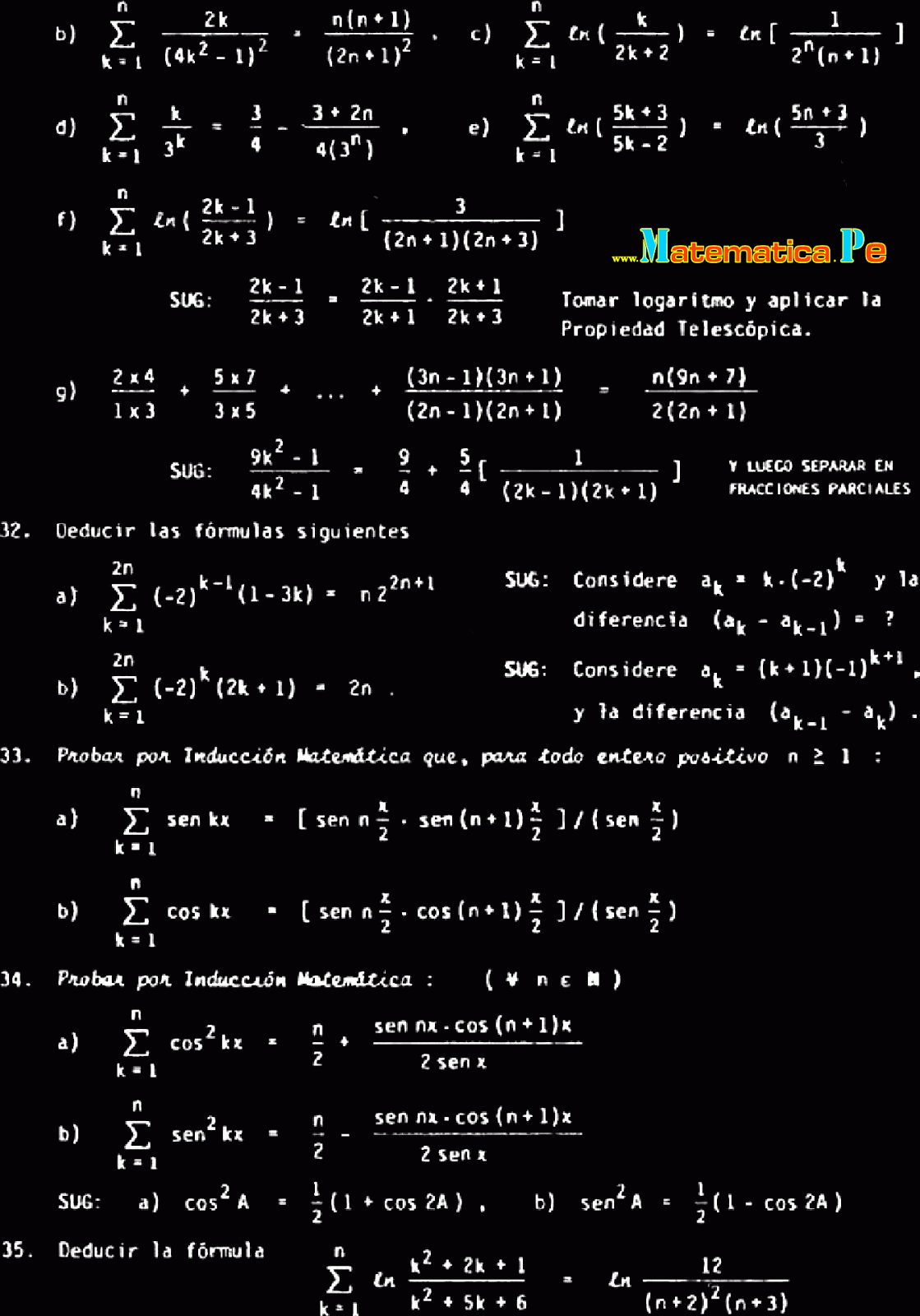 ejercicios resueltos de productoria